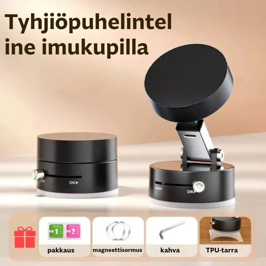 Tyhjiöpuhelinteline Imukupilla