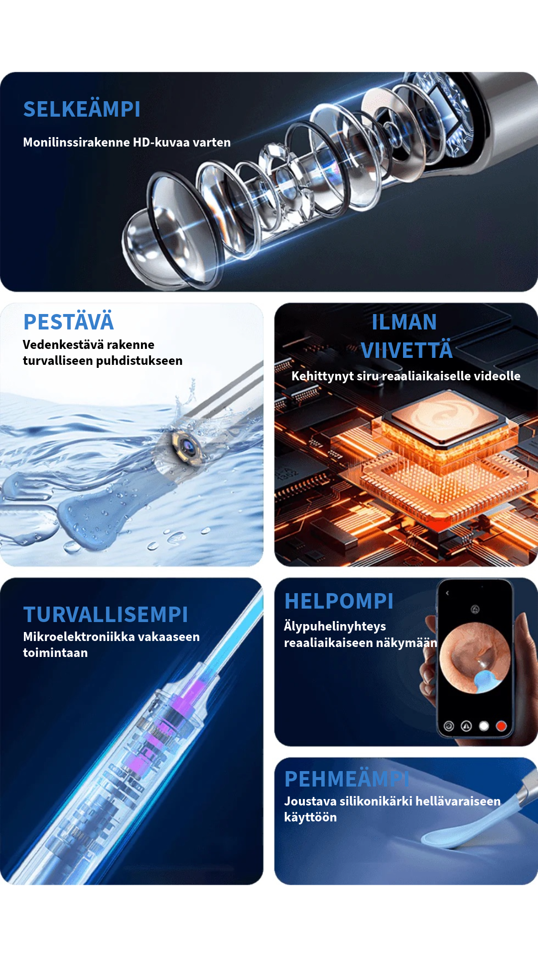 Ammattilaistason korvavahanpoistaja kameralla