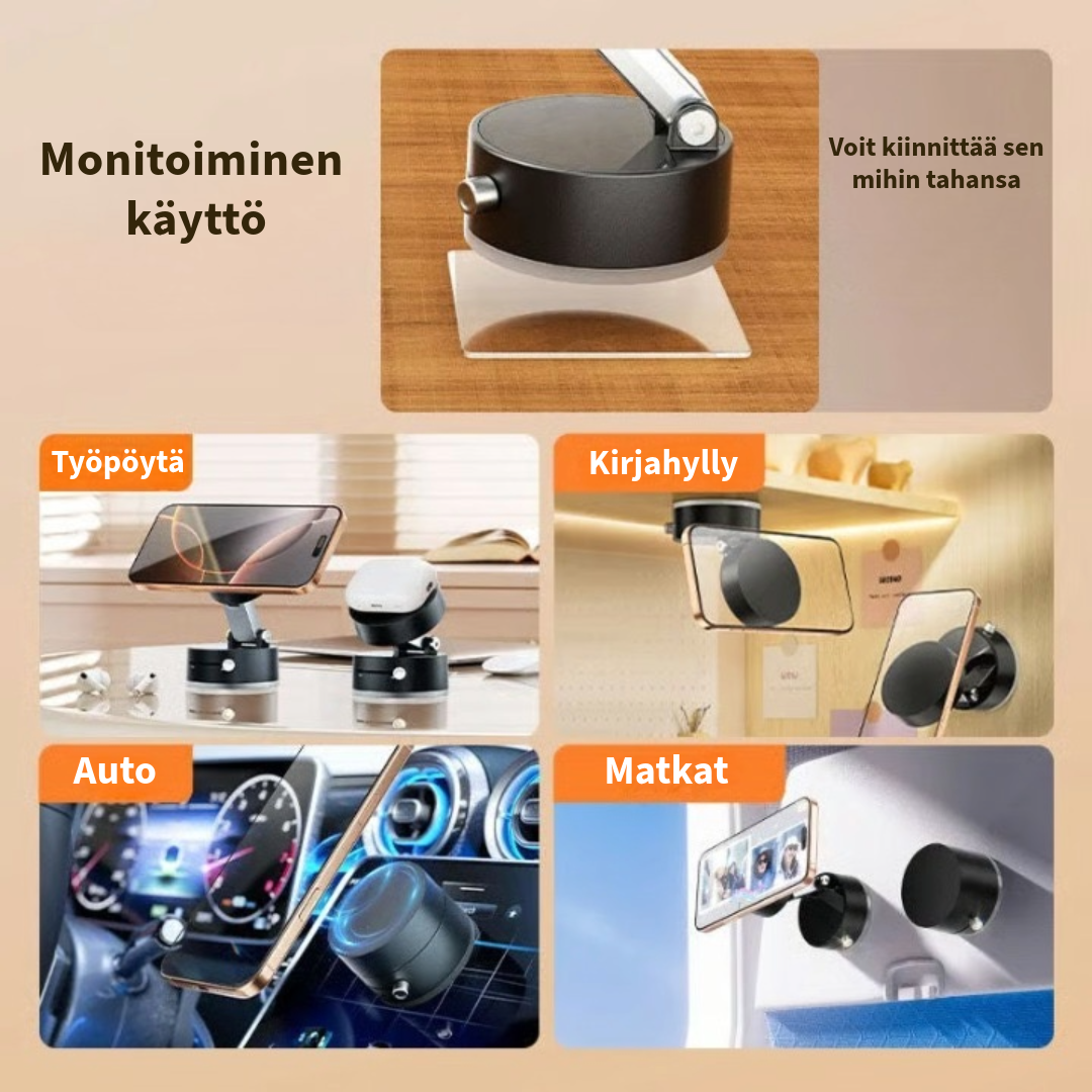 Tyhjiöpuhelinteline Imukupilla