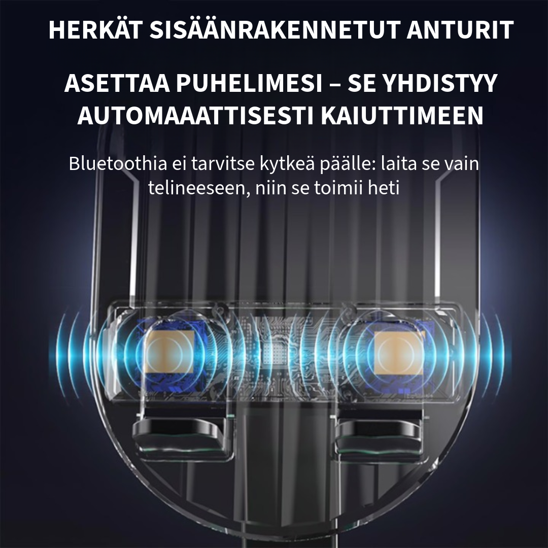 Puhelinteline, jossa on sisäänrakennettu kaiutin ja powerbank