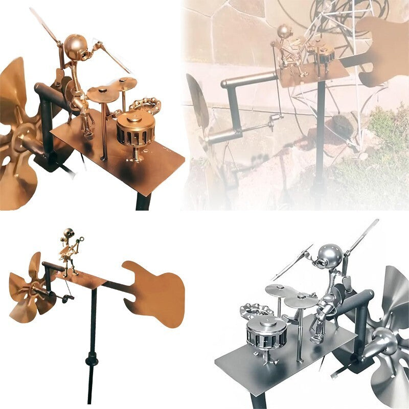 Käsintehty Metallinen Rumpali-Tuulipyörä