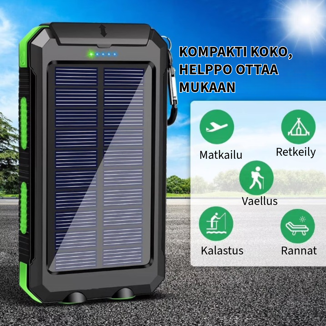 Vedenkestävä Aurinkoenergialla Toimiva Varavirtalähde