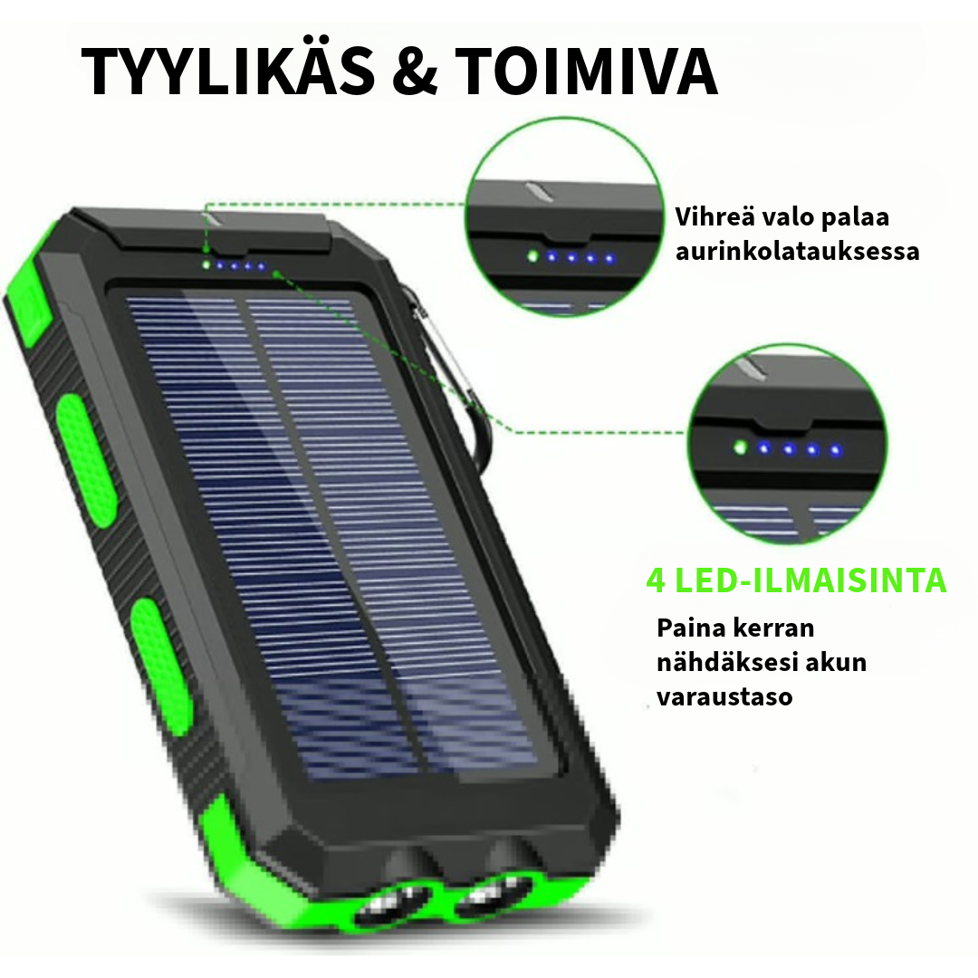 Vedenkestävä Aurinkoenergialla Toimiva Varavirtalähde