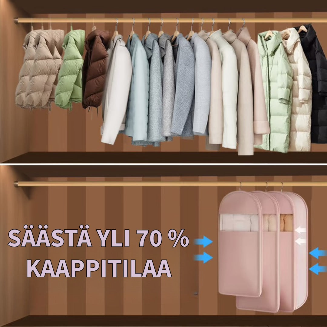 Tilaa säästävä vaatepussi