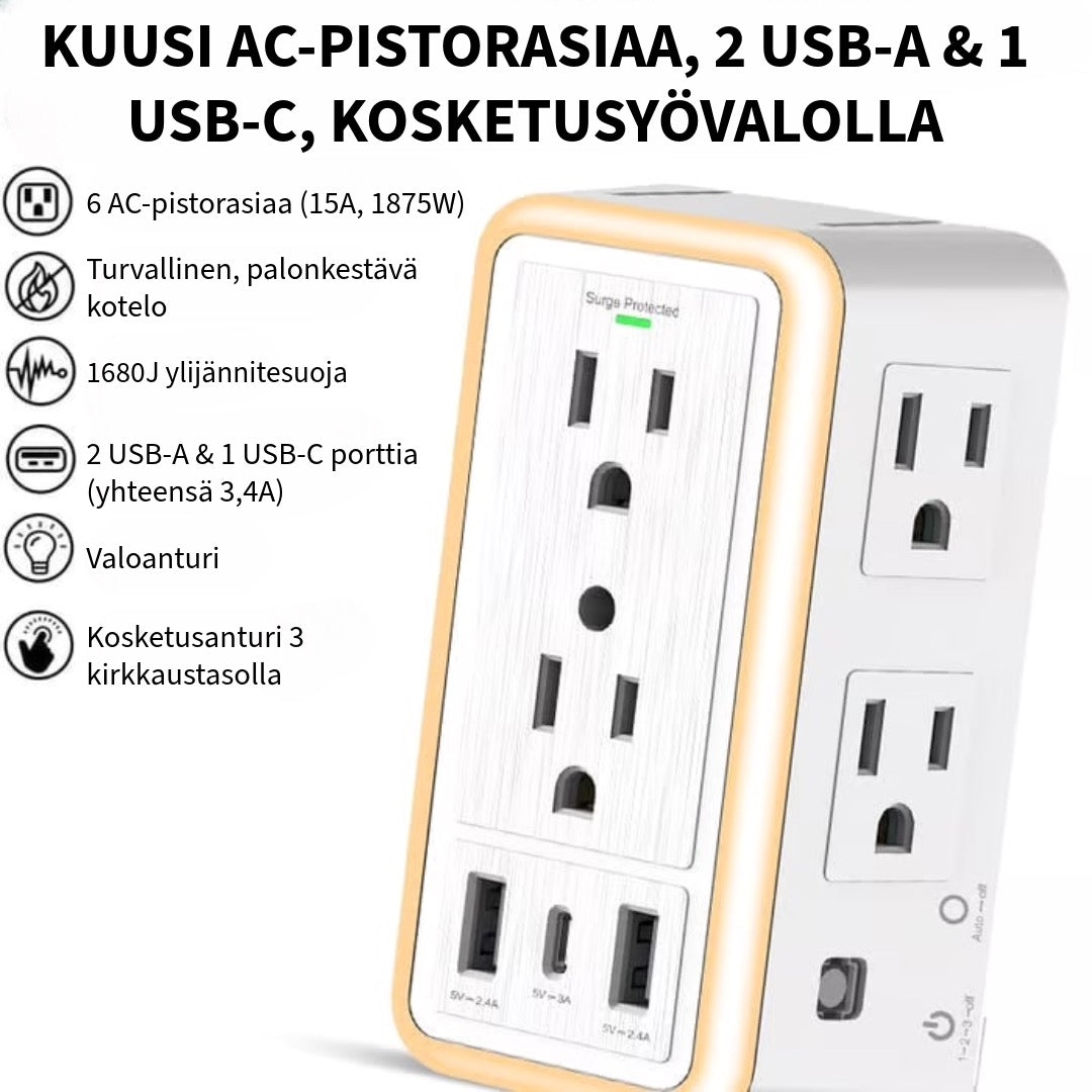 Ylijännitesuojattu Pistorasiapaneeli