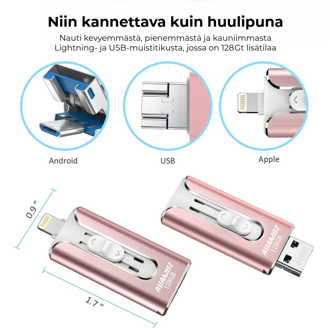 Ammattilaisen Flash-asema USB-C-sovittimella