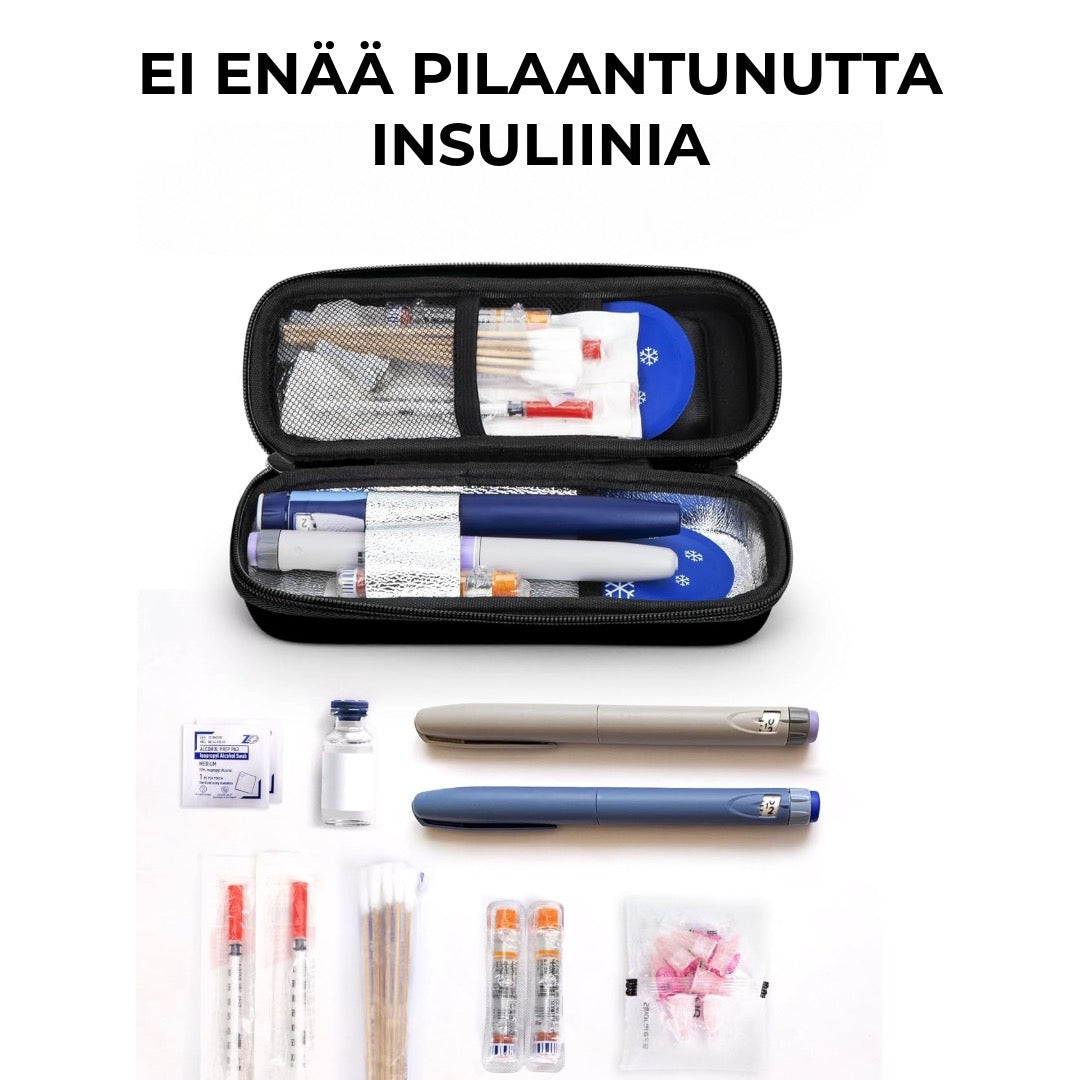 Insuliinikylmälaukku lämpötilanäytöllä