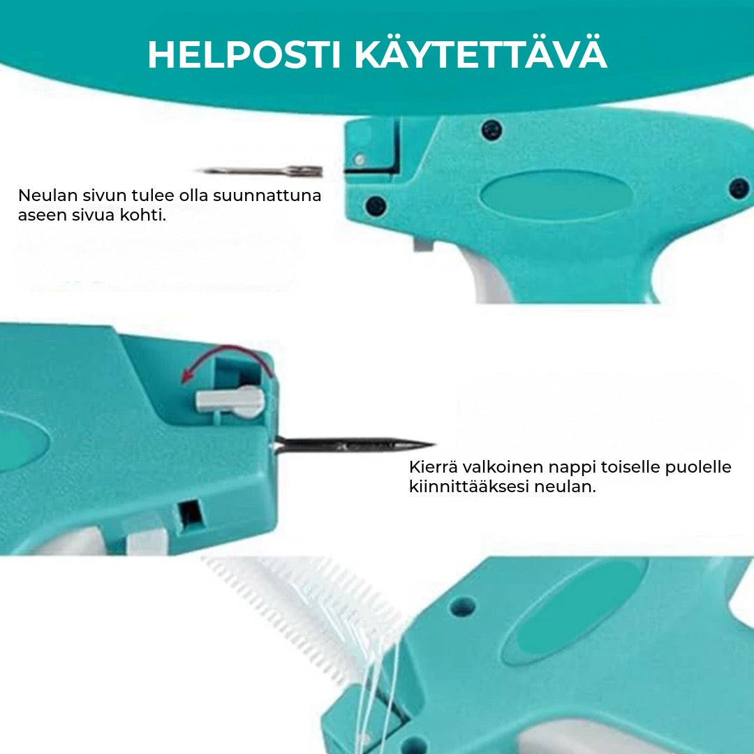 Mikro-ommelpistoolisetti | Nopea & helppo kiinnitys ilman neulaa tai lankaa