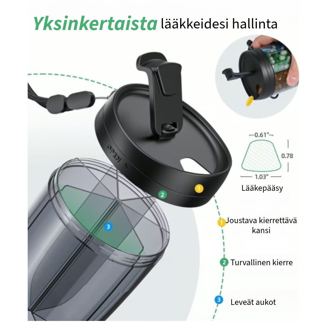 6-osainen Lääkepullo