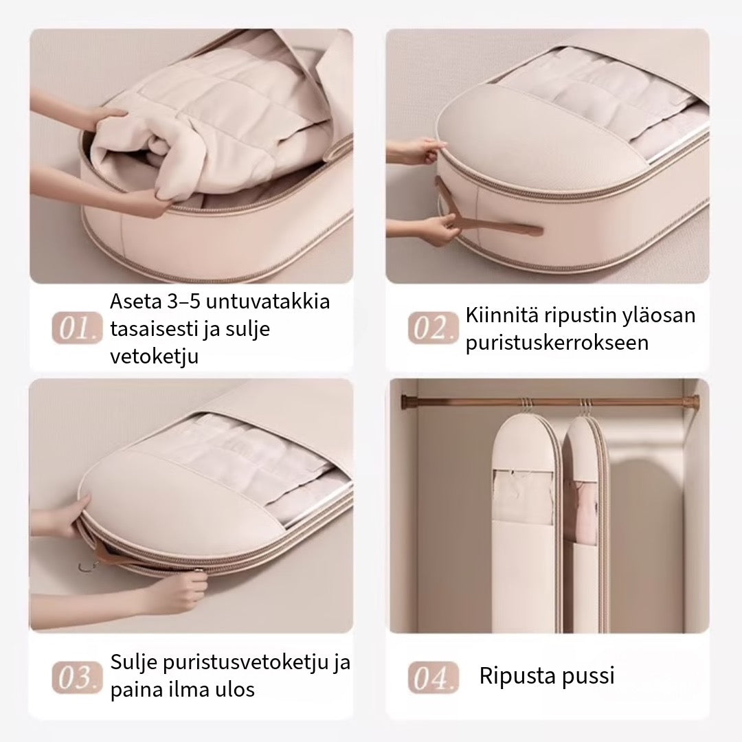 Tilaa säästävä vaatepussi
