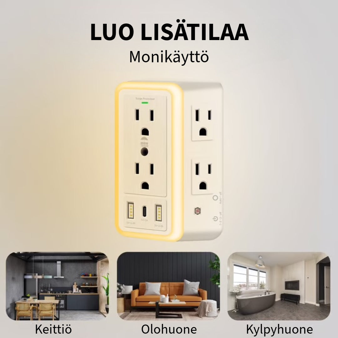 Ylijännitesuojattu Pistorasiapaneeli