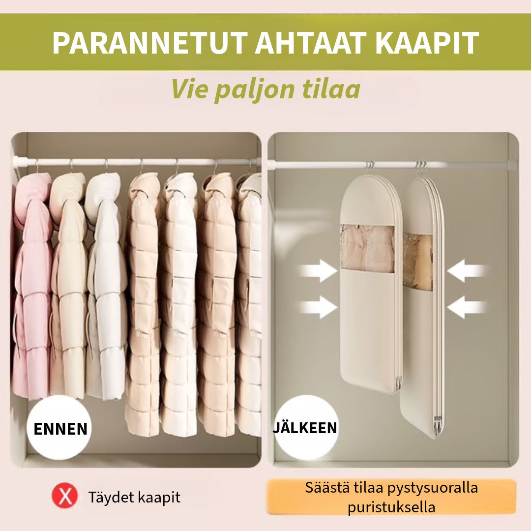 Tilaa säästävä vaatepussi