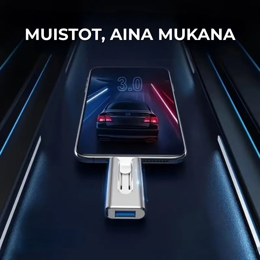 Ammattilaisen Flash-asema USB-C-sovittimella