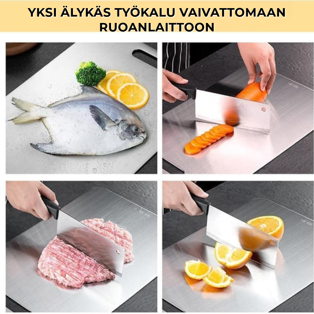 Ruostumattomasta teräksestä valmistettu leikkuulauta