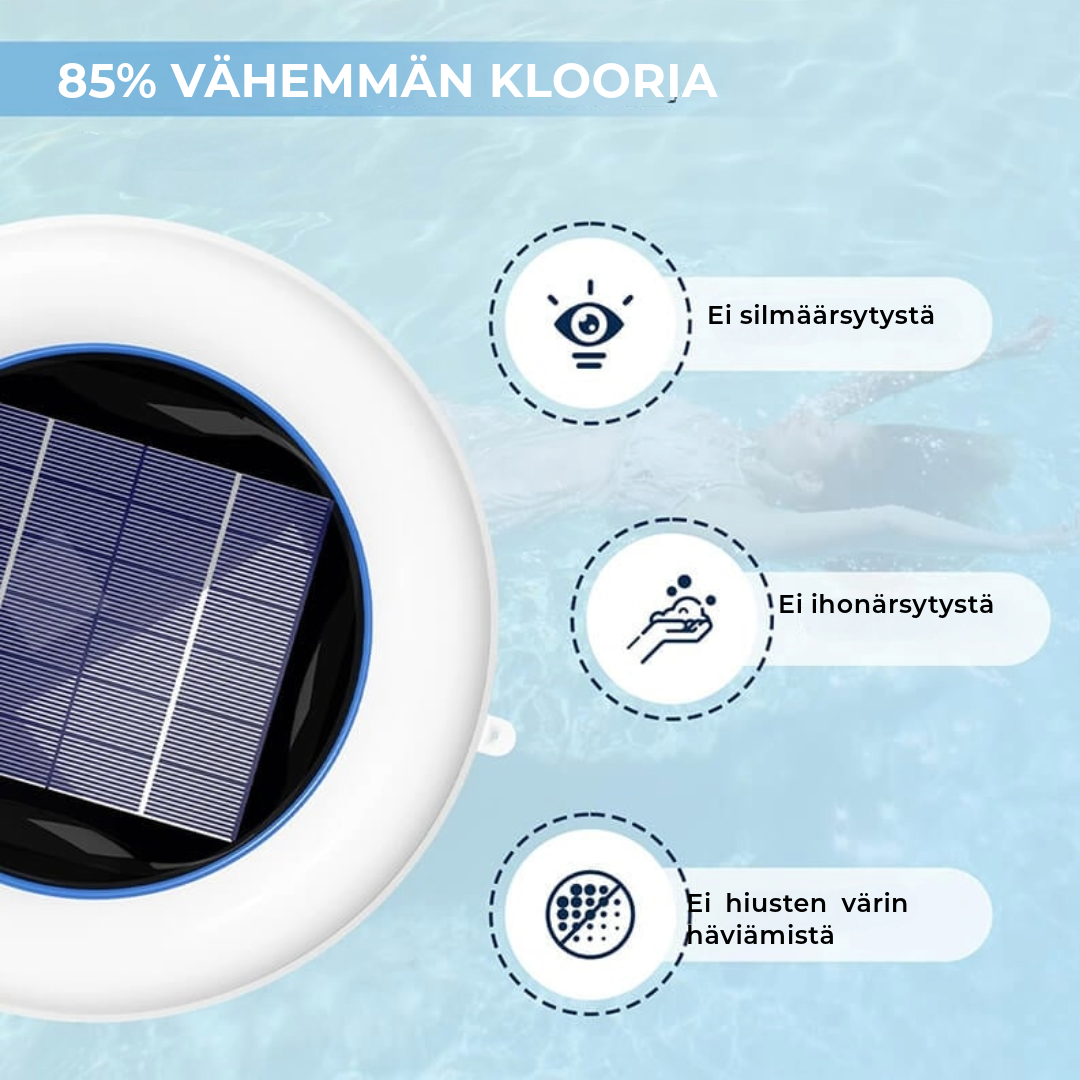 Aurinkoenergia uima-allas ionisaattori