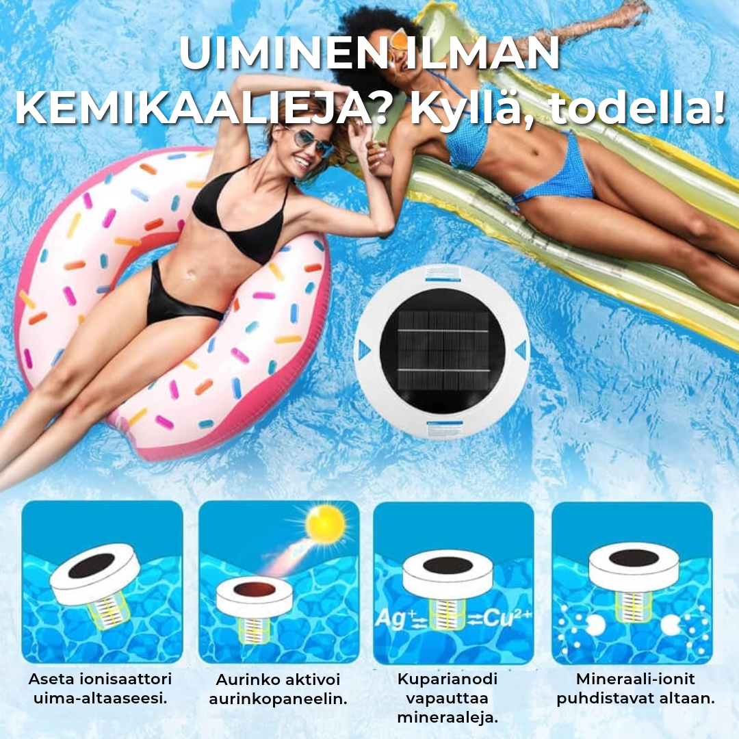 Aurinkoenergia uima-allas ionisaattori