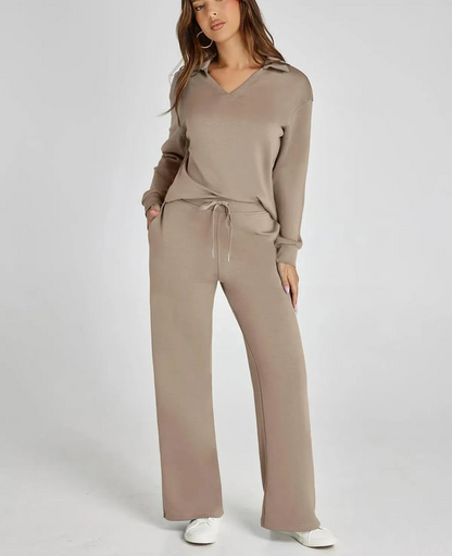 Casual Naisten Sweatsuit – 2-osainen setti pitkillä hihoilla